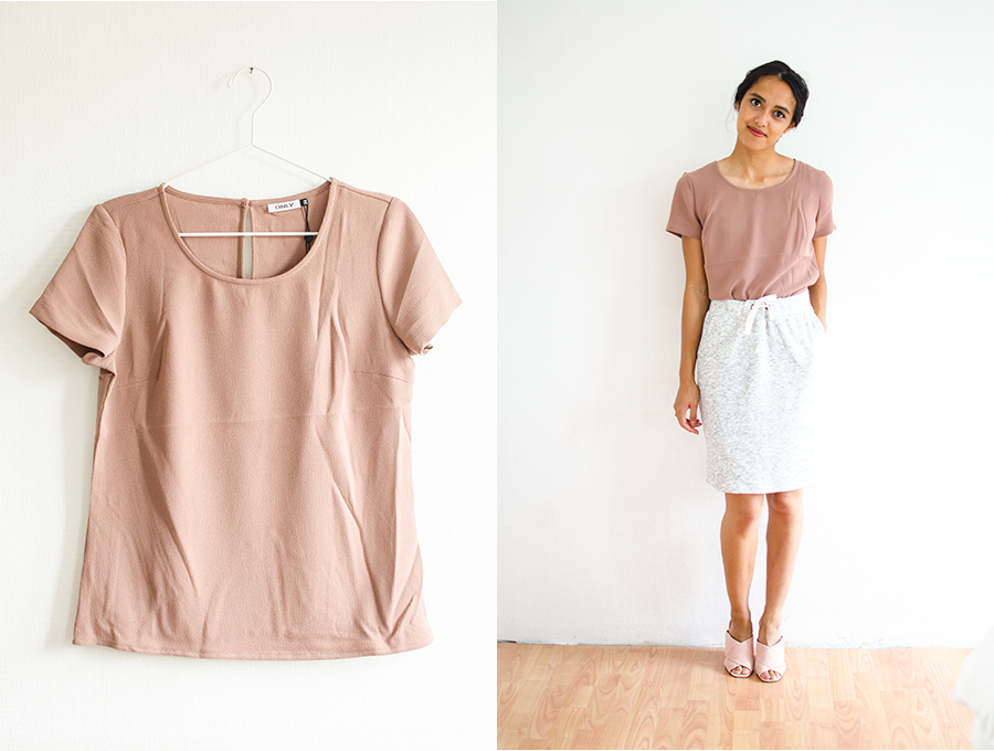 Only taupe top