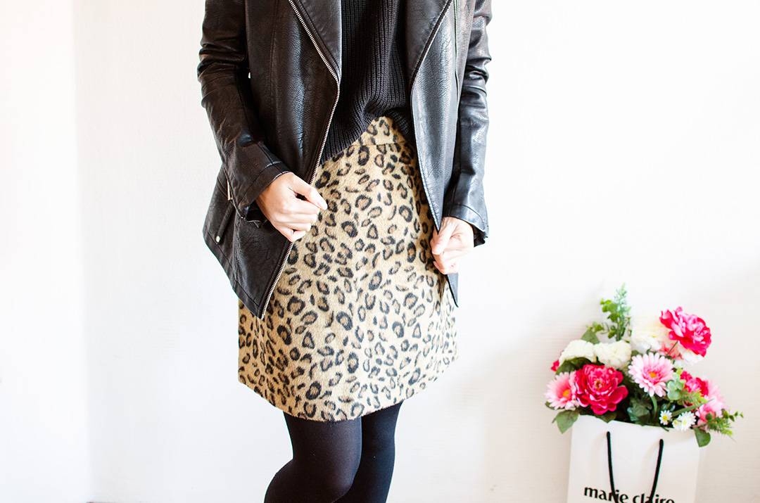 Outfit leopardprint skirt