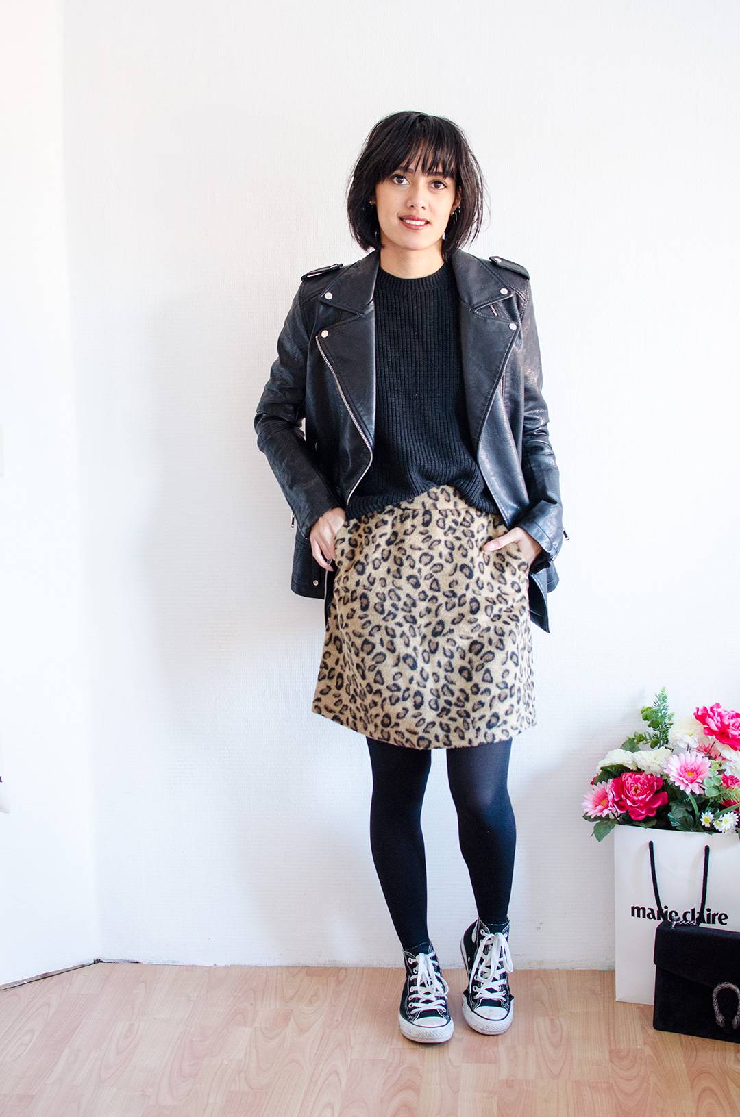 Outfit leopardprint skirt