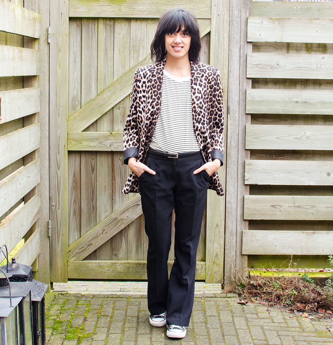 Outfit Leopard, stripes & flares