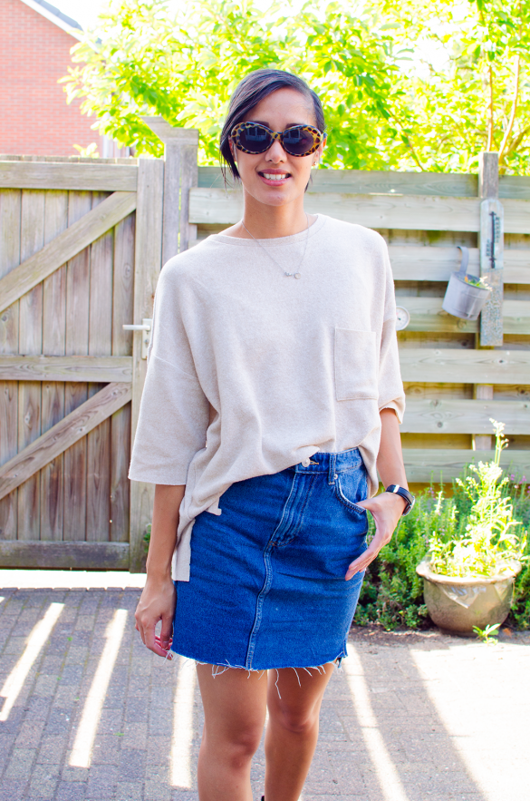 Outfit | Denim, nudes & leopard print