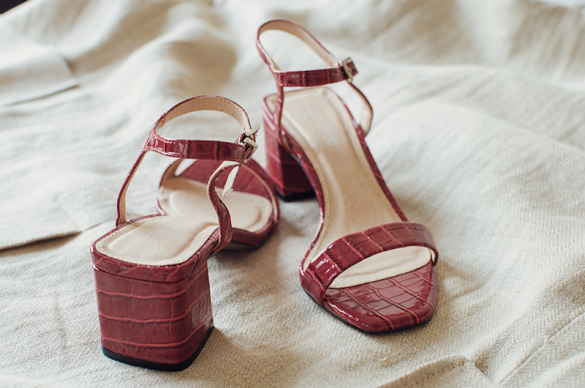 Topshop red croc sandals