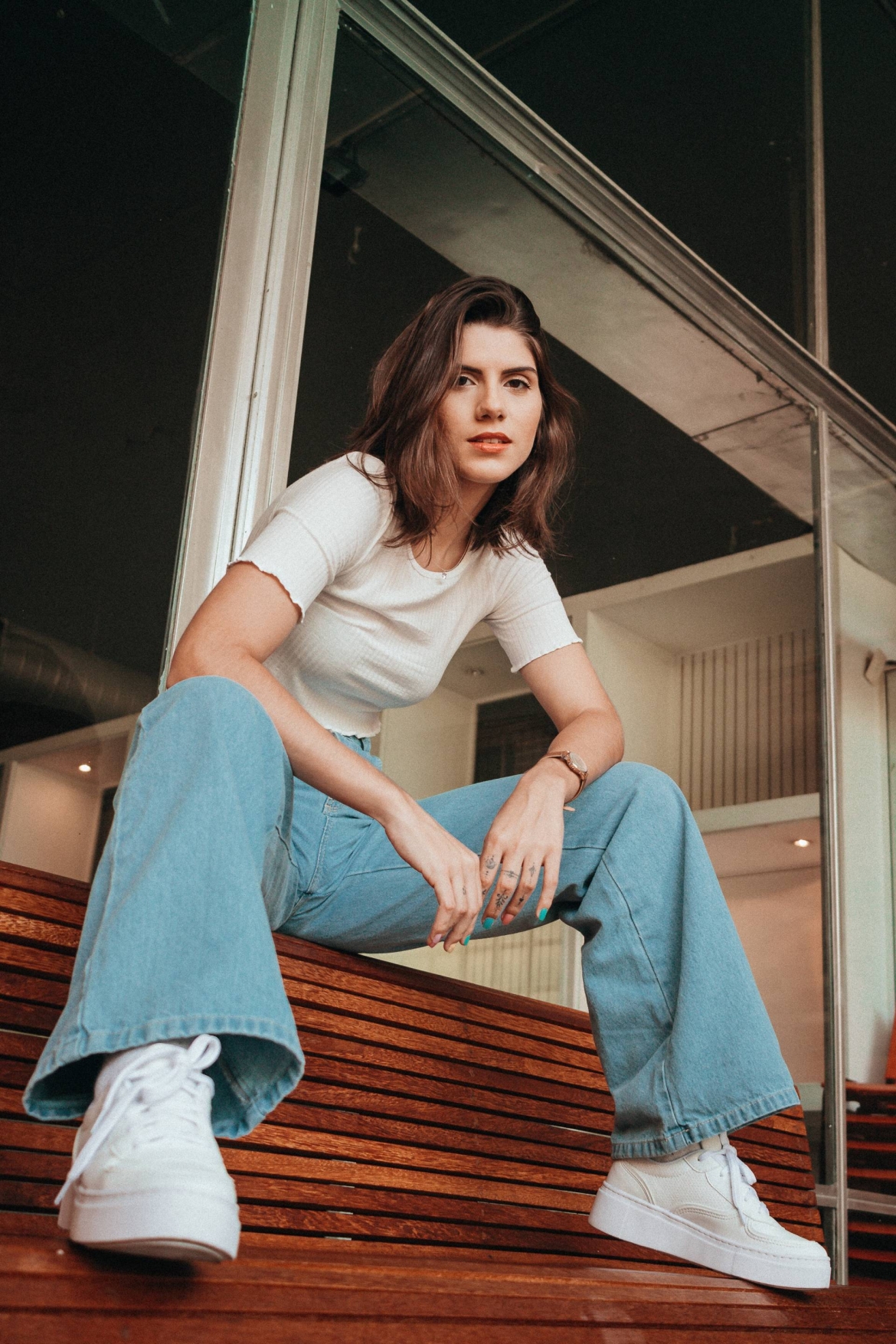 Flared jeans combineren